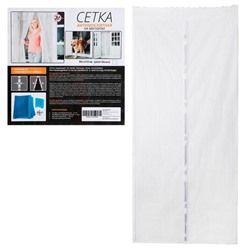 Сетка москитная для дверей, 90×210 см, на магнитах, белая