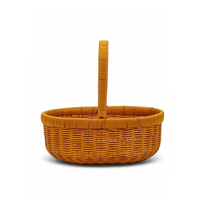 Корзина плетёная для хранения, 34×27×13 см, ручка h=20 см, коричневая