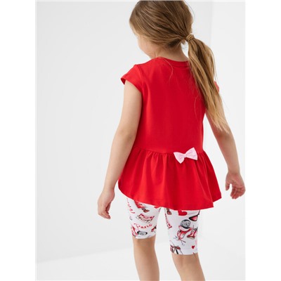 Комплект трикотажный для девочек: джемпер (футболка), брюки (легинсы укороченные)