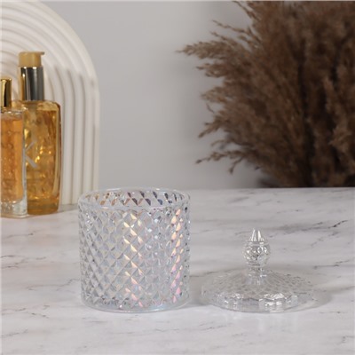 Органайзер для хранения «Элит», шкатулка для украшений с крышкой, d=8.5×13.5 см, прозрачный