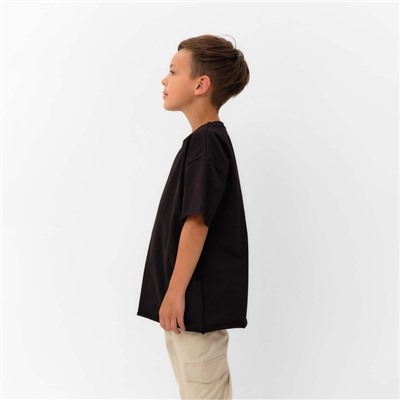 Футболка детская KAFTAN Basic line, размер 30 (98-104 см), чёрная