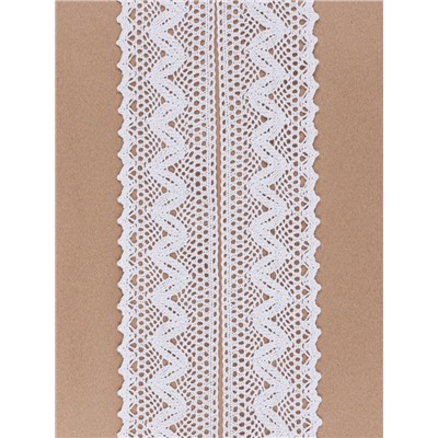 Кружево вязаное, 65 мм × 10±1 м, белое