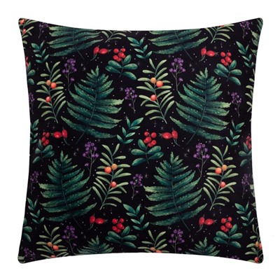 Наволочка декоративная «Этель. Папоротник» 40×40 см, велюр