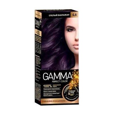Gamma Perfect Color Стойкая Крем-Краска для волос тон 4.6 Спелый баклажан с окислителем кремом 6% 50 мл