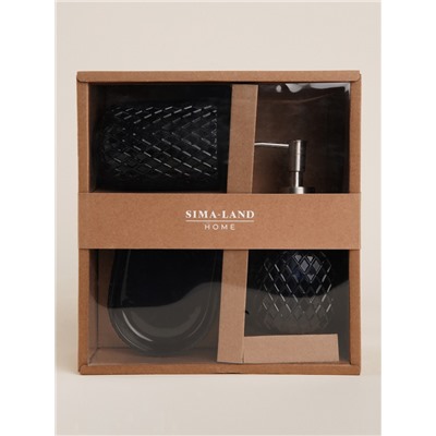 Аксессуары для ванной SL Home, 3 предмета, дозатор, мыльница, стакан