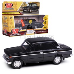 Машина металл ВАЗ-2106 Жигули, 12 см (свет-звук, двер, черный) инерц., в коробке