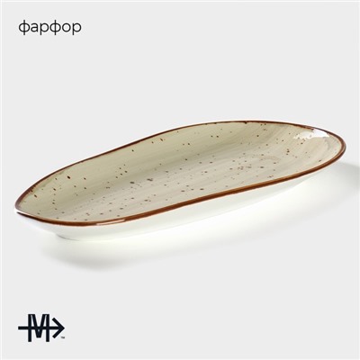 Блюдо фарфоровое овальное Magistro Mediterana, 33.5×17 см, бежевый