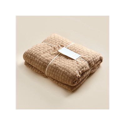 Плед с бахромой SL Home Relief, 130×170 см, бежевый, акрил 100%