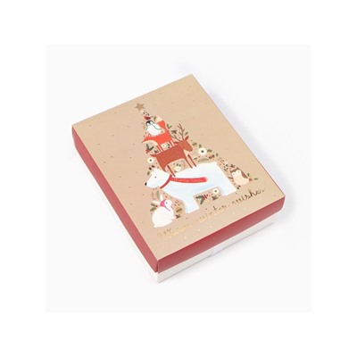 Набор махровых полотенец «Этель. Звериная ёлка», 30×30 см - 5 шт., хлопок 100%