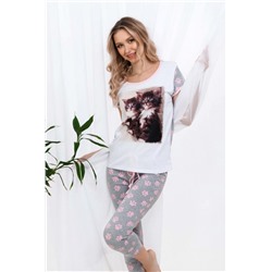 Пижама Два котенка бриджи (Серый)