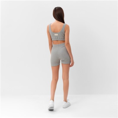 Костюм женский (топ, велосипедки) MIST, размер 40-42, серый