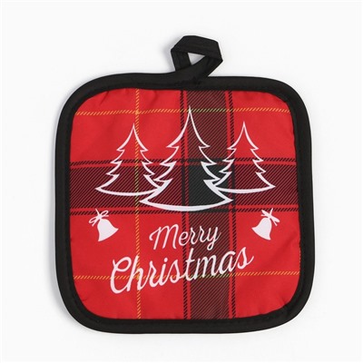 Кухонный набор «Доляна» Christmas (2 предмета), прихватка 17×17 см, варежка 26×16 см,100% п/э