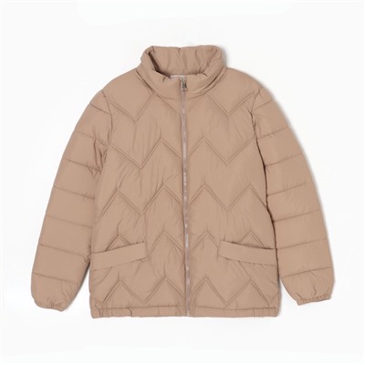 Куртка женская демисезонная на молнии Collorista, бежевая размер 42