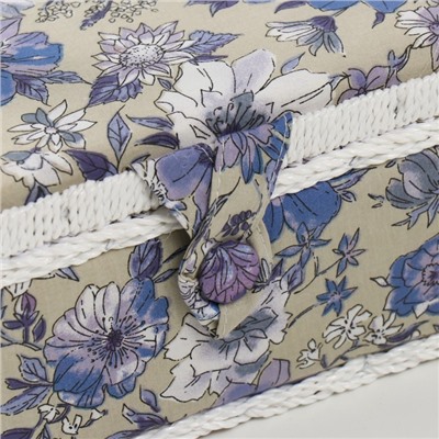 Шкатулка для рукоделия и шитья «Сиреневая цветочная поляна», хранение ниток, иголок, мелочи, 20×20×11 см