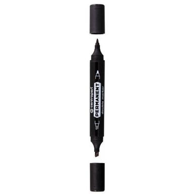 Маркер перманентный двусторонний1-4мм черный 616660112 Centropen