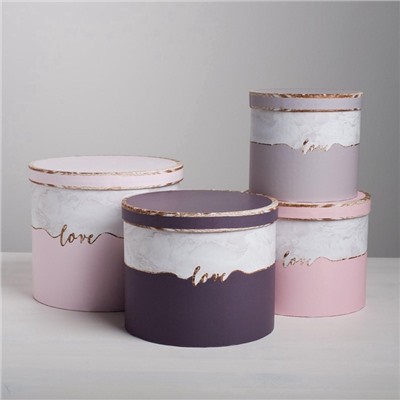 Набор коробок 4 в 1, упаковка подарочная, «Мрамор», 14×14×13 - 20×20×17.5 см