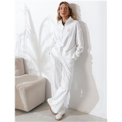 Джемпер с воротом на молнии и лампасами из футера двухнитки с эластаном