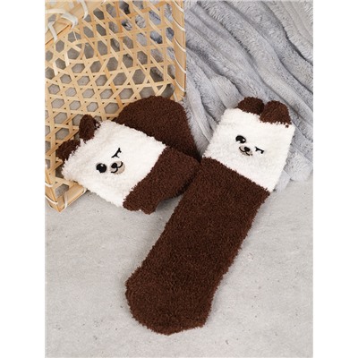 Носки женские флисовые р. 35-40 Лапки новогодний №9 / MNZ-16/9 /уп 12 /700654