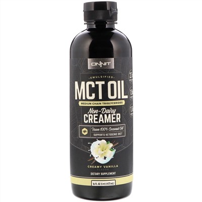 Onnit, Emulsified MCT Oil, Non-Dairy Creamer, Creamy Vanilla, 16 fl oz (473 ml)