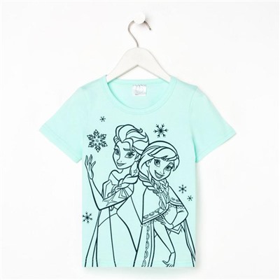 Футболка для девочки KAFTAN «Принцессы», бирюзовый, размер 30, рост 98-104 см