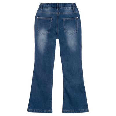 Брюки текстильные джинсовые утепленные флисом для девочек