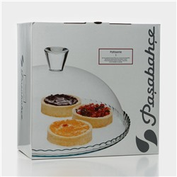 Блюдо Paşabahçe Patisserie, d=32.2 см, с крышкой, стекло, прозрачное