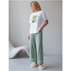 Футболка с принтом свободная эластичная из премиального хлопка