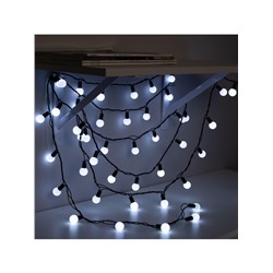 Гирлянда «Нить» 10 м с насадками «Шарики 2.5 см», IP44, тёмная нить, 100 LED, свечение белое, 8 режимов, 220 В