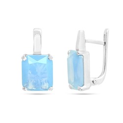 Серьги из серебра лунный камень голубой, Ю-200М42