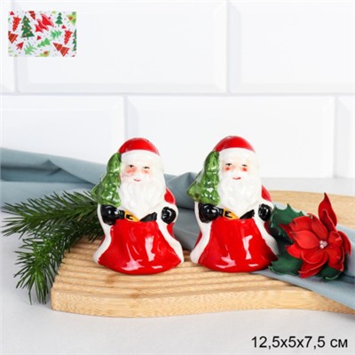 Набор для специй новогодний Дед мороз / 249281 /уп 72/ 12х5х7,5 см