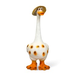 Садовая фигура из полистоуна «Гусь в шляпе малый», 50×27×20 см