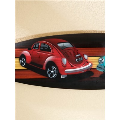 Панно «Доска для сёрфа Два жука», дерево, 40×11 см