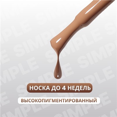 Гель лак для ногтей, однотонный, трехфазный, 10 мл, LED/UV, коричневый (95)