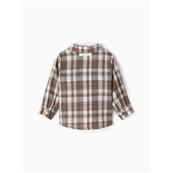 Рубашка для мальчика Крошка Я Муслин, рост 80-86 см, коричневая