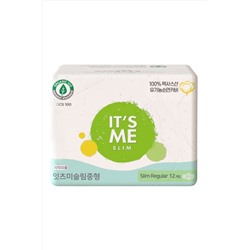 IT'S ME Прокладки женские гигиенические с крылышками / Slim Organic Cotton Pads Regular, 250 мм, 3 капли, 12 шт. KRISTALLER, 1110075