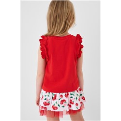 Комплект трикотажный для девочек: джемпер (футболка без рукавов), юбка-шорты PLAYTODAY, 1242845