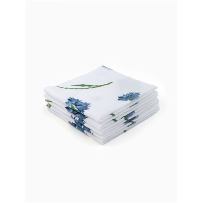 Набор платочков «Крошка Я» Cornflowers вид 2, 20×20 см-5 шт., муслин, хлопок 100%