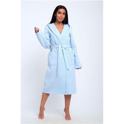 Халат с капюшоном ХВК (Небесно-голубой)