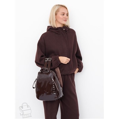 Рюкзак женский кожаный 19001-8 coffee  Polina&Eiterou в Новосибирске
