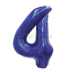 Шар (32''/81 см) Цифра, 4, Темно-синий, 1 шт. в уп.