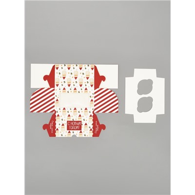 Коробка для капкейков «С Новым годом» 10×16×10 см