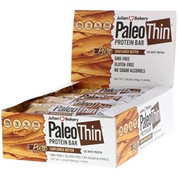Julian Bakery, Paleo Thin Protein Bar, Pure Sunflower Butter, 12 Bars, 2.08 oz (59 g) Each