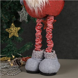 Новогоднее украшение Гном на телескопических ножках с серым колпаком 55/74 см / YX19811AB  /уп 36/