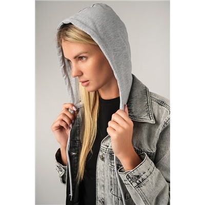 Женская джинсовая куртка с капюшоном Happyfox