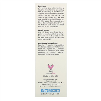 Teami, Soothe, Tea Infused Oil, Lavender Sage, 2 oz