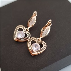 Серьги ювелирная бижутерия коллекция "Дубай" покрытие: позолота, вставка: камень прозрачный переливающийся, 51007, арт.216.355