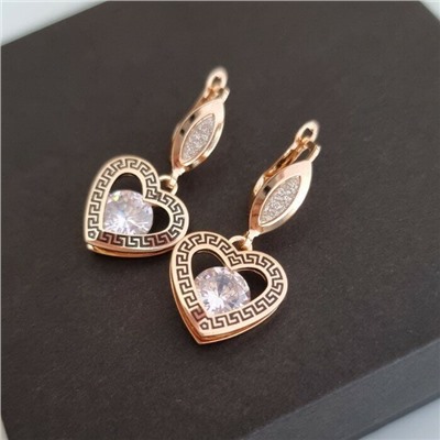 Серьги ювелирная бижутерия коллекция "Дубай" покрытие: позолота, вставка: камень прозрачный переливающийся, 51007, арт.216.355