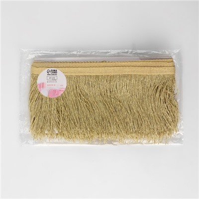 Тесьма декоративная «Бахрома», 10 см, 5±0.5 м, цвет золотой