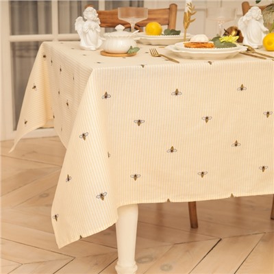 Скатерть Доляна «Пчёлки», 146×110 см, рогожка 164 г/м², 100% хлопок