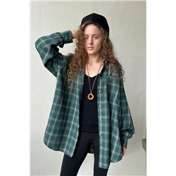 Рубашка женская  HUG077/14/Зеленый, бежевый